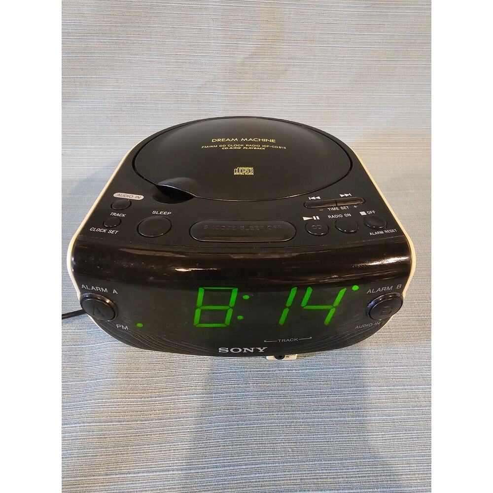 Sony Dream Machine ICF-CD815 Dual Alarm LED Clock FM/AM Radio CD Player *WORKS*